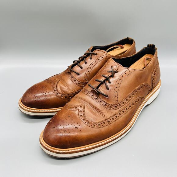 Cole Haan Shoes Mens 11 Brown Leather Grand 360 Wingtip Oxford Dress Brogue main image 7